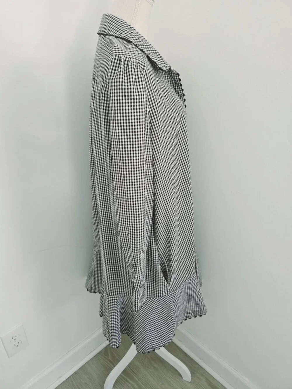 Tuckernuck Black Gingham Cotton Hemp Ric Rac Callahan Shirt Dress Size XXL 2X - Picture 6 of 13